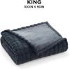 imageBrookstone Electric Heated Plush Blanket w 10 Heat Settings  Adjustable Timer 12Hour Auto Shut Off  Machine Washable ampamp Dryer Safe  Polyester Velvet Blanket King Size 100in x 90in  Grid GrayGray Grid