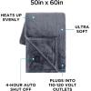 imageBrookstone Heated Throw Blanket  Heat Blankets Electric  Faux Fur Heated Throw Blanket 4 Heat Settings 4Hour Auto Shut Off 100 Polyester 50quotx60quot  Dark Charcoal SolidSolid Charcoal