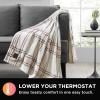 imageBrookstone Heated Throw Blanket  Heat Blankets Electric  Faux Fur Heated Throw Blanket 4 Heat Settings 4Hour Auto Shut Off 100 Polyester 50quotx60quot  Dark Charcoal SolidIvory Windowpane