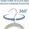 imageBrookstone BKH1126 NonSlip 360 Swivel Hook Lightweight ampamp Slim Strong ampamp Durable Space Saving Design Heavy Duty Wont Stain Fabric 25 Pack Velvet HangersIvory 25 Count