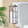 imageBROOKSTONE Over The Toilet Paper Holder Reserve Metal Bathroom Toilet Paper Storage That Fits Any Size Rolls Matte WhiteBlack