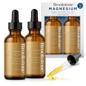 imageBrookstone Magnesium Oil Body Oil Set MultiUse Magnesium Body Oil 2 Pack 4 fl oz Total 8 fl ozMagnesium Oil