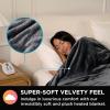 imageBrookstone Electric Heated Comfort Plush Herringbone Blanket w 10 Heat Settings  Adjustable Timer  Dryer Safe  King Blanket  Charcoal