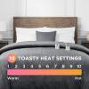 imageBrookstone Electric Heated Comfort Plush Herringbone Blanket w 10 Heat Settings  Adjustable Timer  Dryer Safe  King Blanket  Charcoal