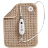 imageBrookstone Herringbone Portable Heating Pad  Super Soft Plush 6 Heat Settings Machine Washable EasytoUse Controller 16 x 12 for Pain Relief Period Cramps Warmth GrayTaupe