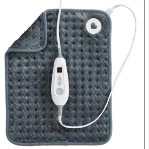 imageBrookstone Herringbone Portable Heating Pad  Super Soft Plush 6 Heat Settings Machine Washable EasytoUse Controller 16 x 12 for Pain Relief Period Cramps Warmth GrayGray