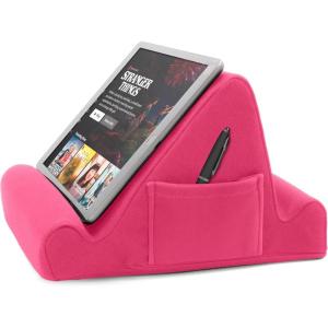 image:imageBrookstone Tablet Lap Cushion  Tablet and Phone Holder for Bed Flights and Travel Six Angled Memory Foam Lap Desk for Reading and Hands Free Viewing Compatible iPad and Kindle Accessories GreyHot Pink