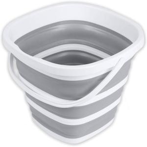 image:imageBrookstone Collapsible Bucket Foldable Cleaning Bucket with Handle Household Essentials Cleaning Basin and Dust Mop Bucket Collapsible Wash Basin for Car Cleaning 26 Gal 10L Square White