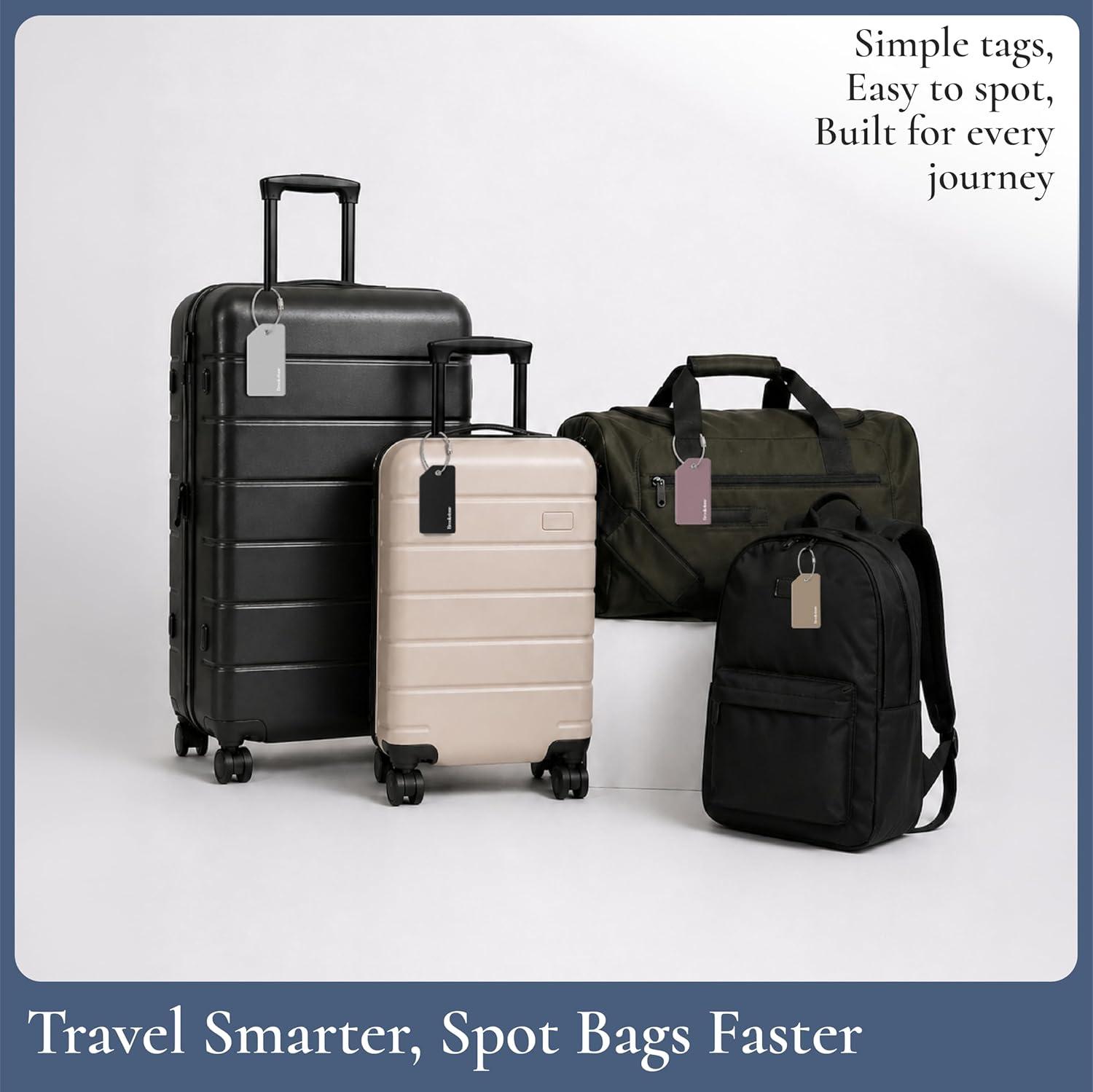 image:imageBrookstone Luggage Tags for Suitcases  2 Pack Silicone Travel Accessories Suitcase Tags with Name Card amp Steel Loop Fastener Size One Size Lilac IceKhaki