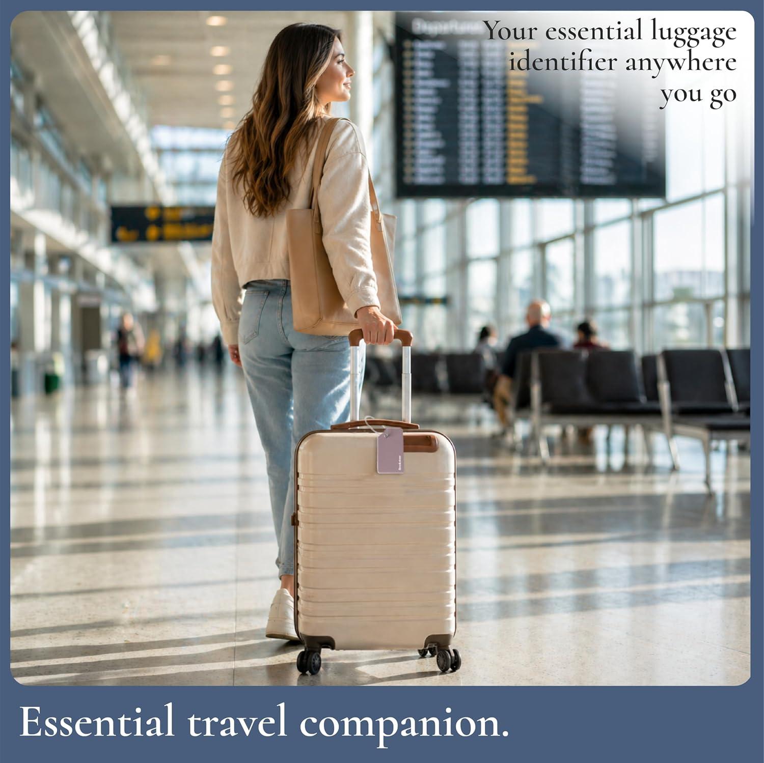 image:imageBrookstone Luggage Tags for Suitcases  2 Pack Silicone Travel Accessories Suitcase Tags with Name Card amp Steel Loop Fastener Size One Size Lilac IceLilac Ice