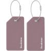 image:imageBrookstone Luggage Tags for Suitcases  2 Pack Silicone Travel Accessories Suitcase Tags with Name Card amp Steel Loop Fastener Size One Size Lilac IceLilac Ice