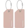 image:imageBrookstone Luggage Tags for Suitcases  2 Pack Silicone Travel Accessories Suitcase Tags with Name Card amp Steel Loop Fastener Size One Size Lilac IceSoft Pink