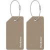 image:imageBrookstone Luggage Tags for Suitcases  2 Pack Silicone Travel Accessories Suitcase Tags with Name Card amp Steel Loop Fastener Size One Size Lilac IceKhaki