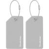 image:imageBrookstone Luggage Tags for Suitcases  2 Pack Silicone Travel Accessories Suitcase Tags with Name Card amp Steel Loop Fastener Size One Size Lilac IceGrey