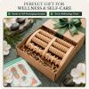 image:imageBrookstone Foot Massager Roller Plantar Fasciitis Pain Relief  Wooden Under Desk Feet Massage  Dual Manual Heel Massagers  Wood Rolling Acupressure Tool with Reflexology Guide  Gift for Men Women