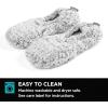 image:imageBrookstone Plush Footies  Memory Foam Slippers with UltraSoft Sherpa NonSkid Sole OneSizeFitsMost Machine Washable for Women Stocking Stuffers and Christmas GiftsSherpa  Grey