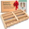 image:imageBrookstone Foot Massager Roller Plantar Fasciitis Pain Relief  Wooden Under Desk Feet Massage  Dual Manual Heel Massagers  Wood Rolling Acupressure Tool with Reflexology Guide  Gift for Men Women