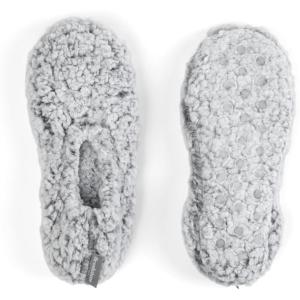 image:imageBrookstone Plush Footies  Memory Foam Slippers with UltraSoft Sherpa NonSkid Sole OneSizeFitsMost Machine Washable for Women Stocking Stuffers and Christmas GiftsSherpa  Grey