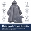image:imageBrookstone Rain Poncho  Lightweight Reusable Waterproof Hooded Travel Rain Gear Poncho for Men and WomenGrey