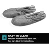 image:imageBrookstone Plush Footies  Memory Foam Slippers with UltraSoft Sherpa NonSkid Sole OneSizeFitsMost Machine Washable for Women Stocking Stuffers and GiftsSherpa  Glacier Grey
