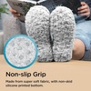 image:imageBrookstone Plush Footies  Memory Foam Slippers with UltraSoft Sherpa NonSkid Sole OneSizeFitsMost Machine Washable for Women Stocking Stuffers and GiftsSherpa  Grey