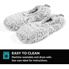 image:imageBrookstone Plush Footies  Memory Foam Slippers with UltraSoft Sherpa NonSkid Sole OneSizeFitsMost Machine Washable for Women Stocking Stuffers and GiftsSherpa  Grey