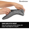 image:imageBrookstone Plush Footies  Memory Foam Slippers with UltraSoft Sherpa NonSkid Sole OneSizeFitsMost Machine Washable for Women Stocking Stuffers and GiftsSherpa  Glacier Grey