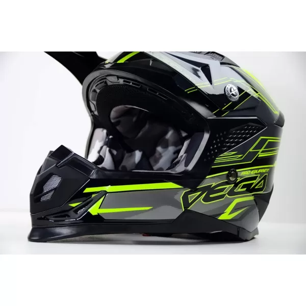 Vega Helmets Offroad Mcx MCX Lightweight Fully Loaded Dirt Bike HelmetBlack Stinger Graphic