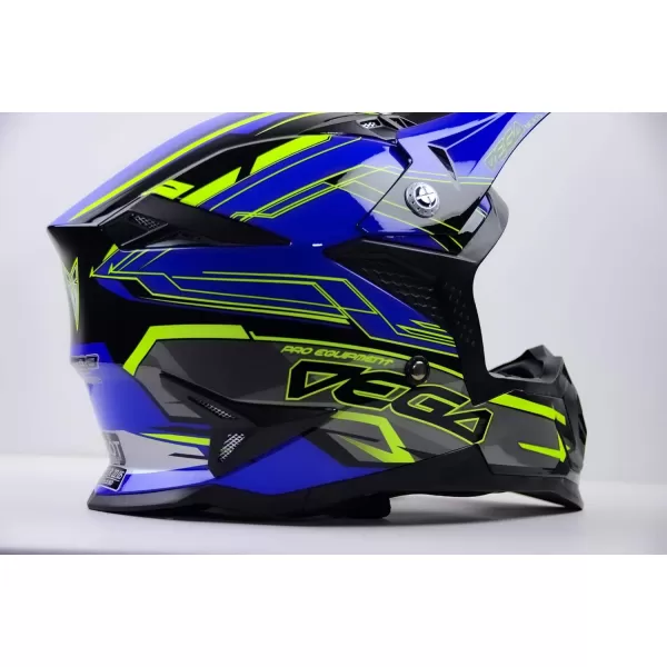 Vega Helmets Offroad Mcx MCX Lightweight Fully Loaded Dirt Bike HelmetBlue Stinger Graphic