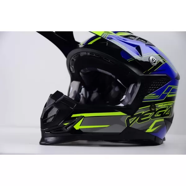 Vega Helmets Offroad Mcx MCX Lightweight Fully Loaded Dirt Bike HelmetBlue Stinger Graphic