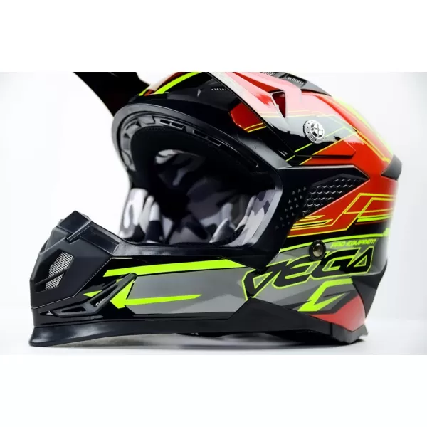 Vega Helmets Offroad Mcx MCX Lightweight Fully Loaded Dirt Bike HelmetRed Stinger Graphic