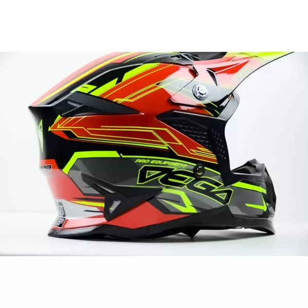 Vega Helmets Offroad Mcx MCX Lightweight Fully Loaded Dirt Bike HelmetRed Stinger Graphic