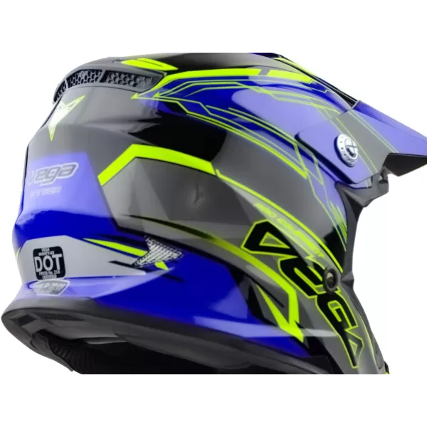 Vega Helmets Offroad Mighty X2 Youth Off Road HelmetBlue Stinger Graphic