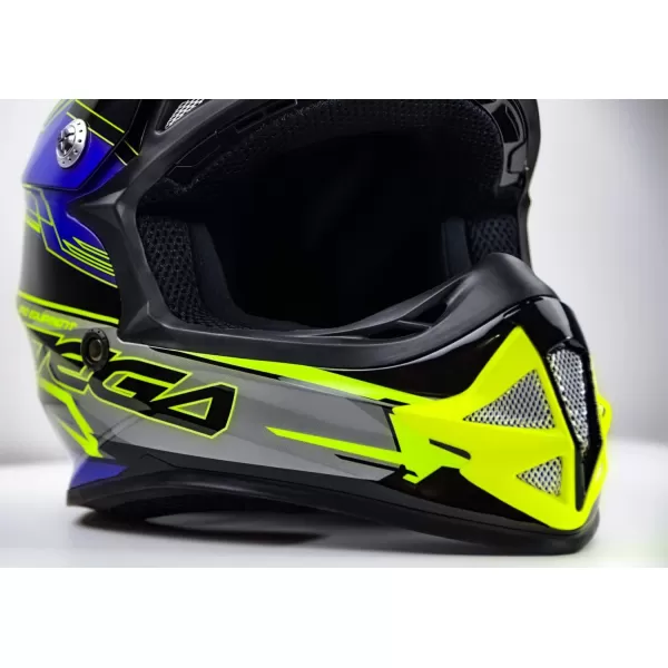 Vega Helmets Offroad Mighty X2 Youth Off Road HelmetBlue Stinger Graphic