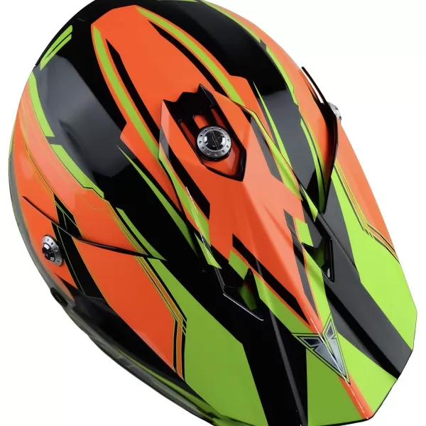 Vega Helmets Offroad Mighty X2 Youth Off Road HelmetOrange Stinger Graphic