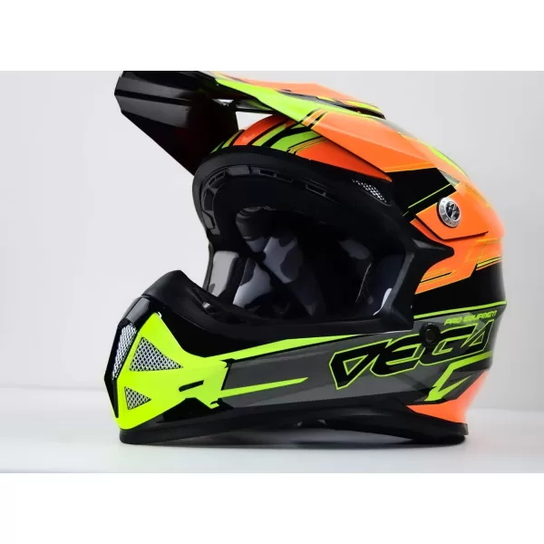 Vega Helmets Offroad Mighty X2 Youth Off Road HelmetOrange Stinger Graphic