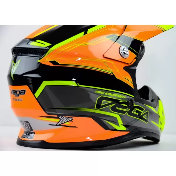 Vega Helmets Offroad Mighty X2 Youth Off Road HelmetOrange Stinger Graphic