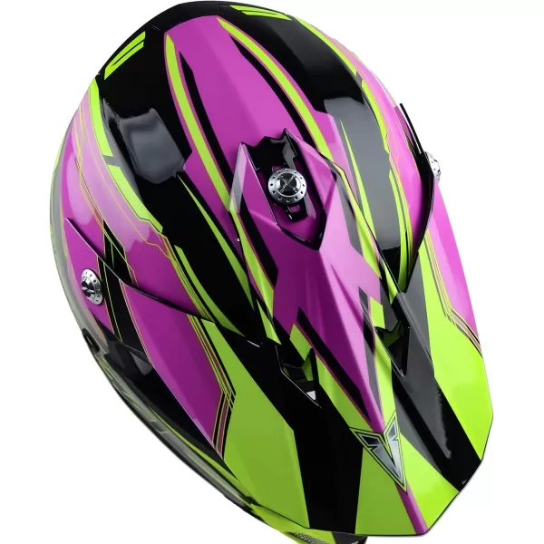 Vega Helmets Offroad Mighty X2 Youth Off Road HelmetPink Stinger Graphic