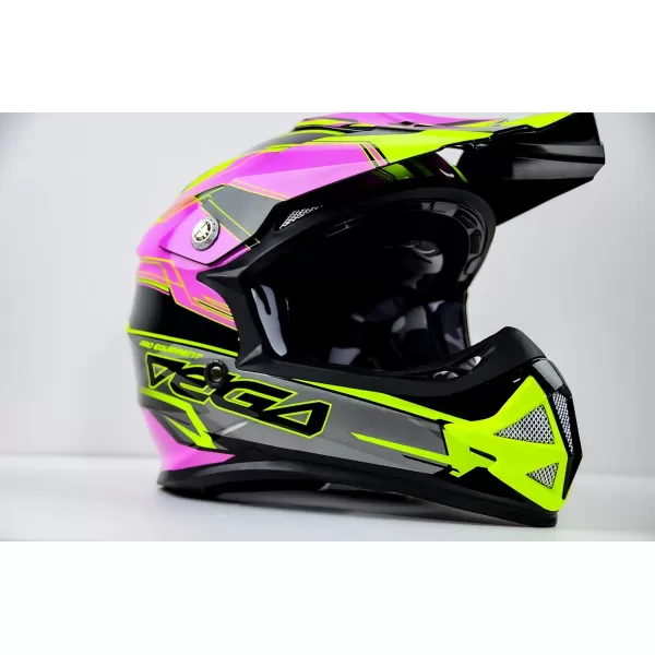 Vega Helmets Offroad Mighty X2 Youth Off Road HelmetPink Stinger Graphic