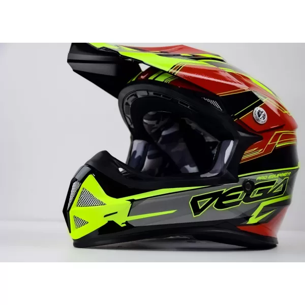 Vega Helmets Offroad Mighty X2 Youth Off Road HelmetRed Stinger Graphic