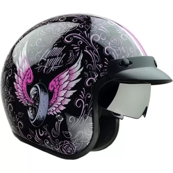 Vega Helmets 87027054 X390 Retro Open Face Motorcycle Helmet wSunshield UnisexAdult powersports Lethal Angel LargeVega Helmets 87027054 X390 Retro Open Face Motorcycle Helmet wSunshield UnisexAdult powersports Lethal Angel Large