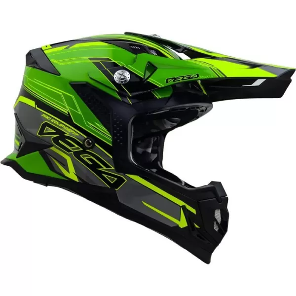 Vega Helmets Offroad Mcx MCX Lightweight Fully Loaded Dirt Bike HelmetGreen Stinger Graphic