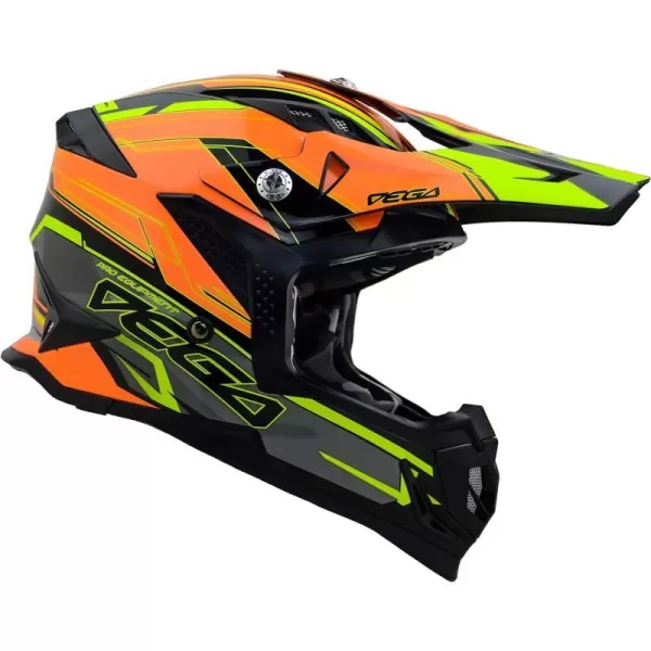 Vega Helmets Offroad Mcx MCX Lightweight Fully Loaded Dirt Bike HelmetOrange Stinger Graphic