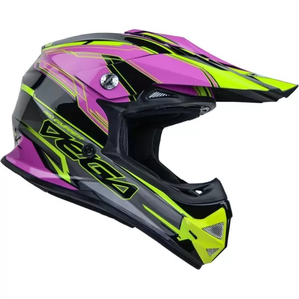 Vega Helmets Offroad Mighty X2 Youth Off Road HelmetPink Stinger Graphic