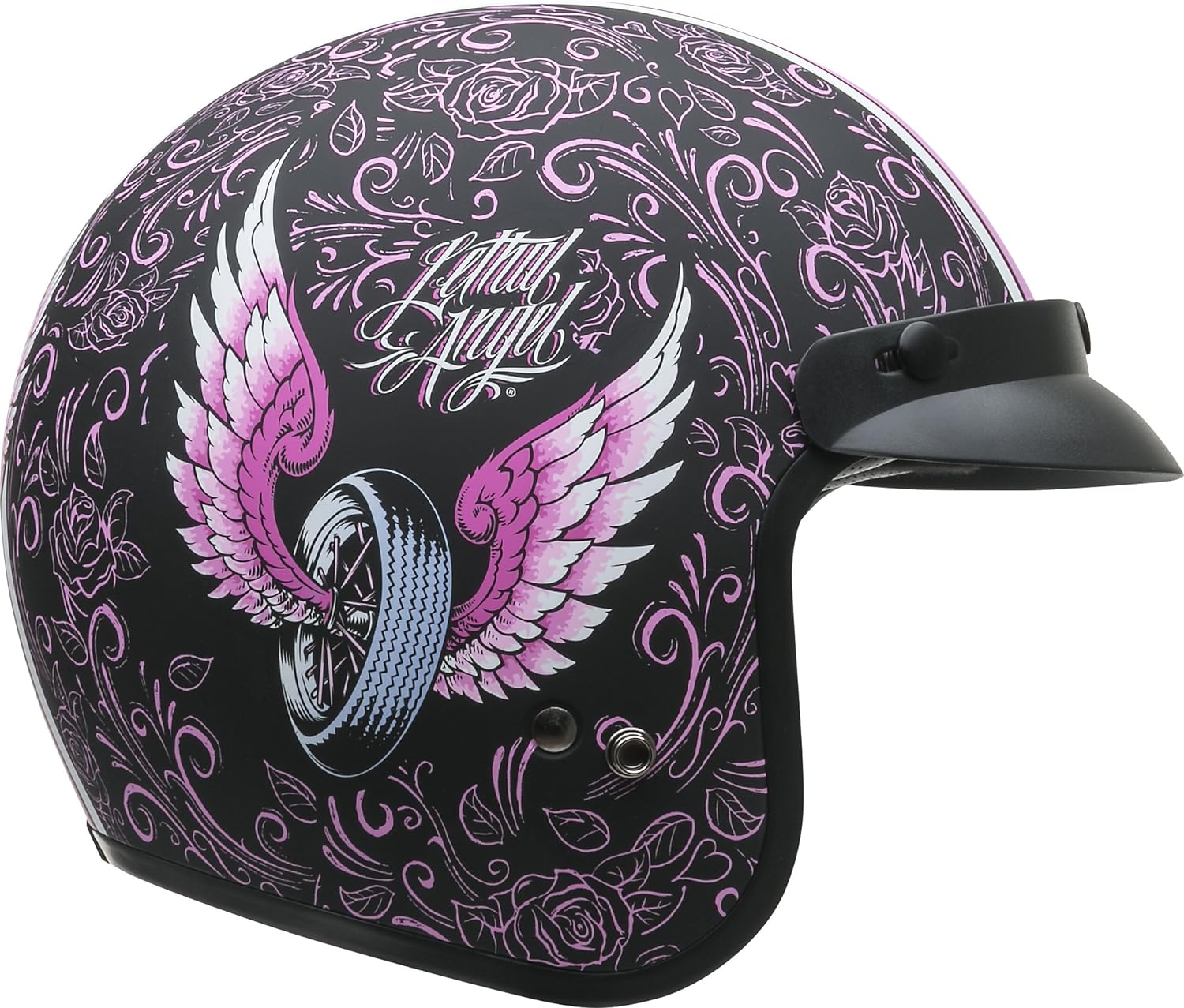 Vega Vintage Motorcycle Helmet for Men amp Women Classic Retro Open Face Design Lightweight DOT Certified for Motorbike Cruiser Moped Scooter ATVLethal Angel Graphic