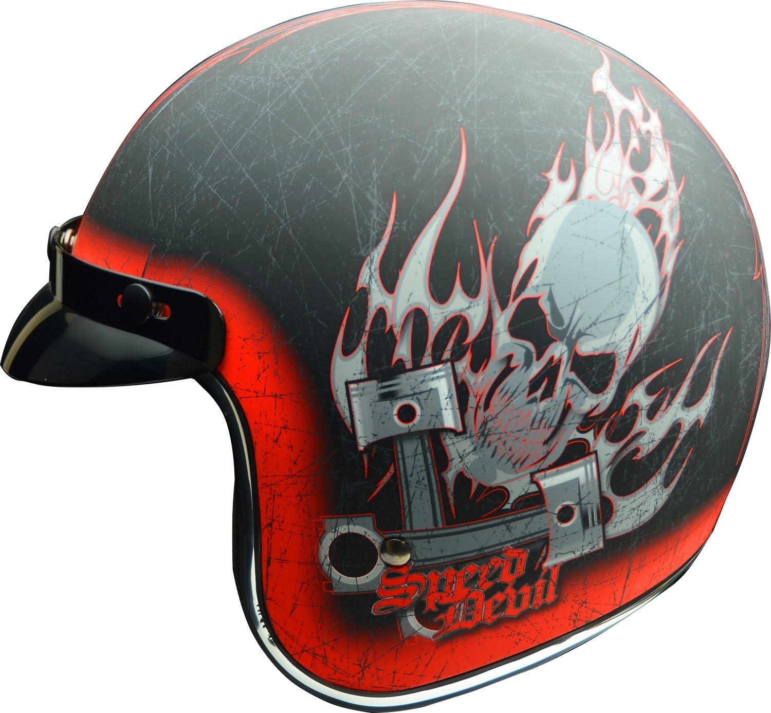 Vega Vintage Motorcycle Helmet for Men amp Women Classic Retro Open Face Design Lightweight DOT Certified for Motorbike Cruiser Moped Scooter ATVSpeed Devil Graphic