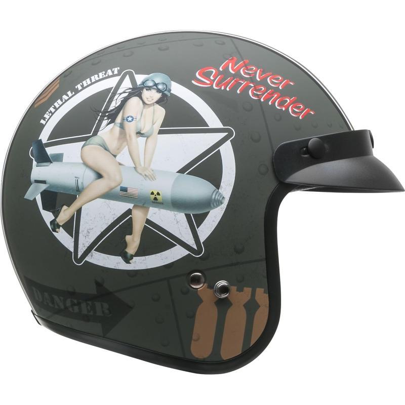 Vega Vintage Motorcycle Helmet for Men amp Women Classic Retro Open Face Design Lightweight DOT Certified for Motorbike Cruiser Moped Scooter ATVBombs Away Graphic
