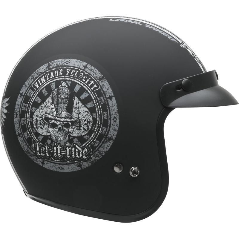 Vega Vintage Motorcycle Helmet for Men amp Women Classic Retro Open Face Design Lightweight DOT Certified for Motorbike Cruiser Moped Scooter ATVLet It Ride Graphic