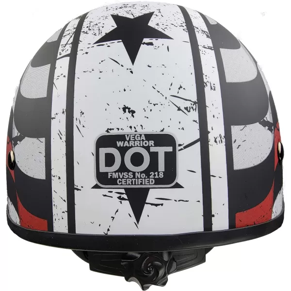 Vega Helmets Half Size Warrior Motorcycle HelmetBack the Red