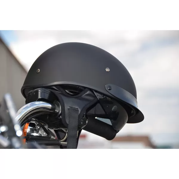 Vega Helmets Half Size Warrior Motorcycle HelmetMatte Black